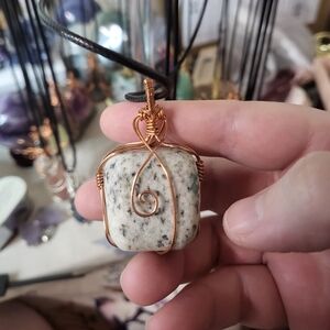 K2 Cuboid Statement Wire Wrap Crystal Pendant